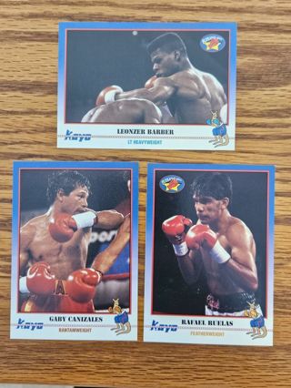 1991 KAYO Boxing trading cards. #163,#164,#165.