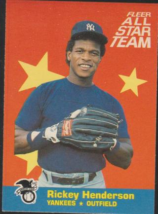 1986 Fleer All Star Team #7 Ricky Henderson New York Yankees