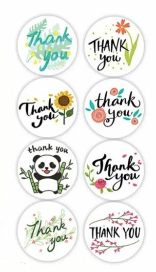 ⭐(8) 1" 'thank you' STICKERS!!