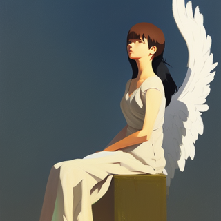Listia Digital Collectible: Angel contemplating her day