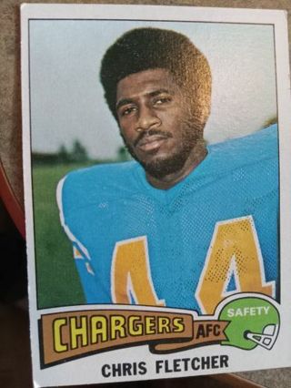 1975 TOPPS CHRIS FLETCHER SAN DIEGO CHARGERS FOOTBALL CARD# 309