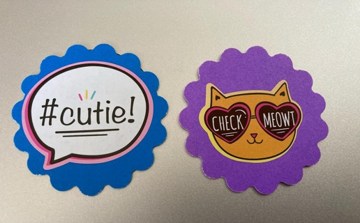 Cat and #Cutie Sticker Magnets