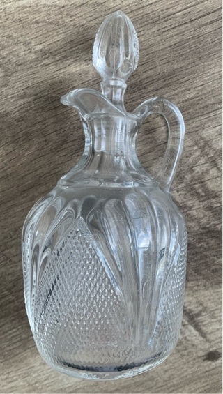 Vintage - Small  - Cut Crystal Decanter With Handle
