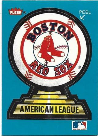 1988 FLEER BOSTON RED SOX STICKER CARD