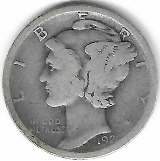 1920 Mercury Dime 90% Silver U.S. 10 Cent Coin