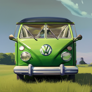 Listia Digital Collectible: Green VW Bus