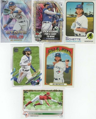 Fantastic Set of 6 Bo Bichette Toronto Blue Jays w/2 Inserts!