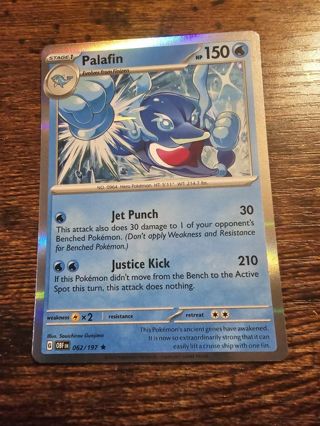 Pokemon Palafin holo rare card 062/197