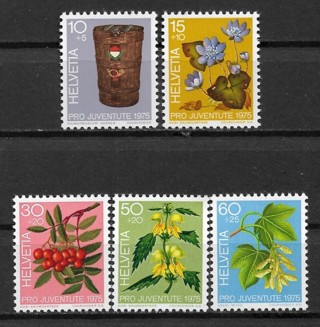 1975 Switzerland ScB434-8 complete Pro Jeventute set of 5 MNH