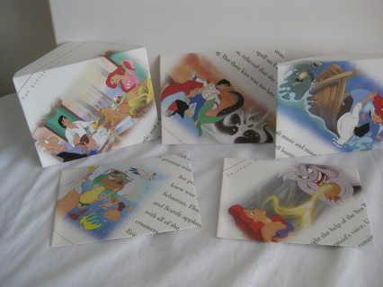 The Little mermaid story book hand made envelopes. 5 pcs.