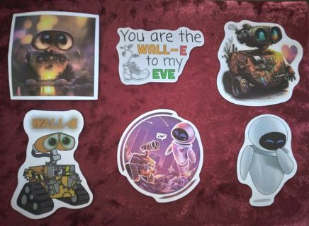 6 - "WALL•E ROBOT" STICKERS 1 Free Sticker with win