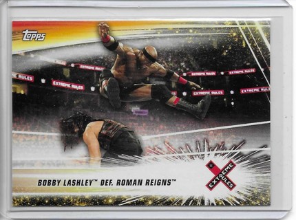 2019 Topps WWF/WWE Bobby Lashley def. Roman Reigns Card #81