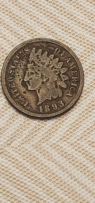 1893 Indian head one cent piece