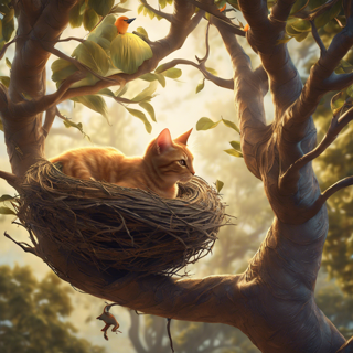 Listia Digital Collectible: Cat In A Nest