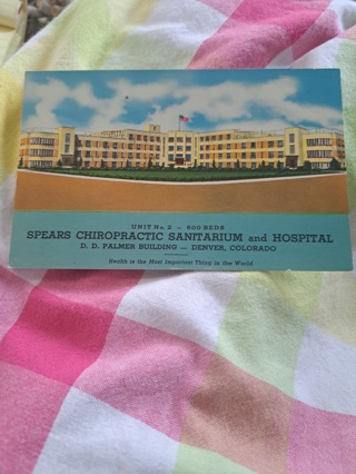 Postcard Spears chiropratic sanitarium and hospital denver CO