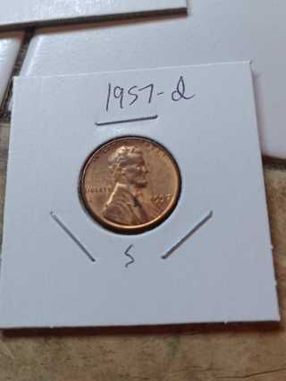 1957-D Lincoln Wheat Penny! 12.5