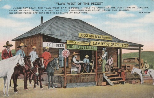 Vintage Unused Postcard: h: Law West of the Pecos