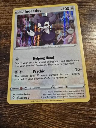 Pokemon Indeedee rare holo card 056/072