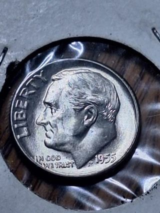 1955 P Silver Roosevelt Dime GEM BU 90% Silver