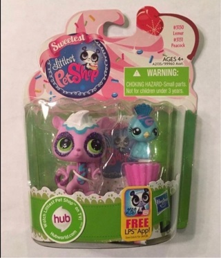 Sweetest Littlest Pet Shop Lemur #3130 and Peacock #3131