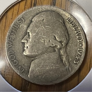 1943 P War Time Silver Jefferson Nickel 35% Silver 