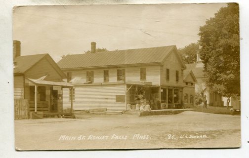 1914 Ashley Falls, Ma. Main Street Rare RPPC
