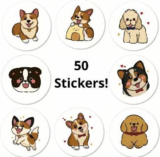 ➡️SuPeR SpEcIaL⭕(50) 1" CUTE PUPPY DOG STICKERS!!