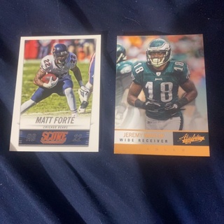 This auction is for two football trading cards