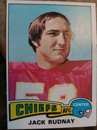 1975 TOPPS JACK RUDNAY KANSAS CITY CHIEFS FOOTBALL CARD# 401