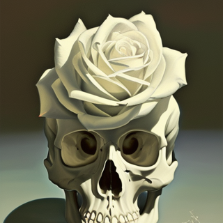 Listia Digital Collectible: White Rose Skull