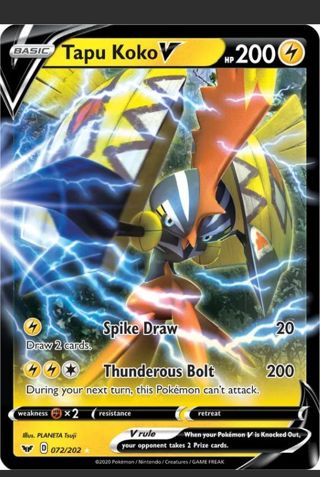 NM Ultra Rare Tapu Koko V Pokemon card TCG