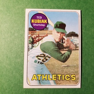 1969 - TOPPS EXMT - NRMT BASEBALL - CARD NO. 281 -  TED KUBIAK  - A'S