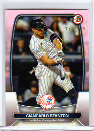 Giancarlo Stanton, 2023 Bowman Card #91. New York Yankees, 159/175, (EL)