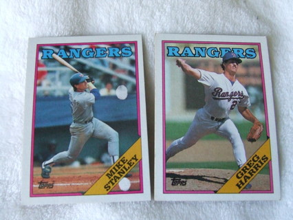 1988 Texas Rangers Team Topps Card Lot of 2