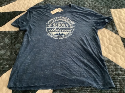 Living The Highlife Sedona Arizona Mountain Adventure Men’s XL Brand New Blue T-Shirt With Tag