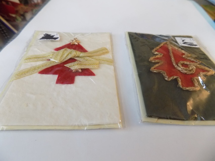 Set of 2 handmade fancy Christmas tags 4 x 3