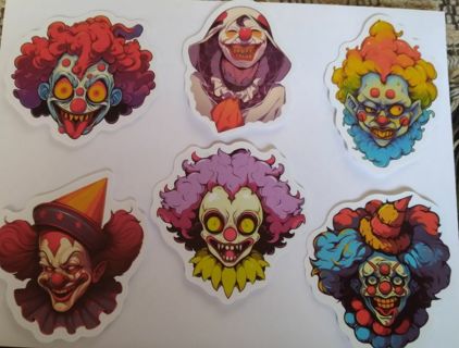 6 - "CLOWN DISASTER" STICKERS