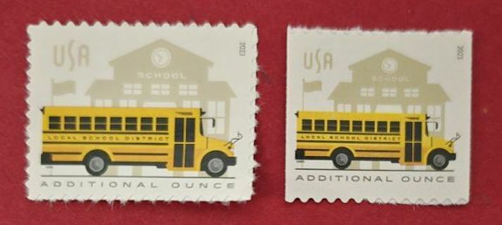 Two Mint .28 Additional Ounce School Bus US Self Adhesive Postage Stamps