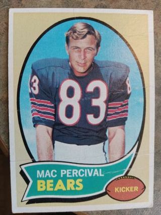 1970 T.C.G. MAC PERCIVAL CHICAGO BEARS FOOTBALL CARD# 256