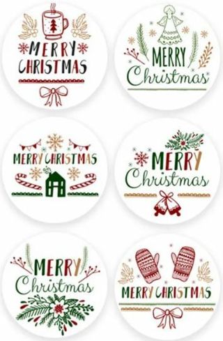 ⭐NEW⭐(12) 1.5" CHRISTMAS STICKERS!!