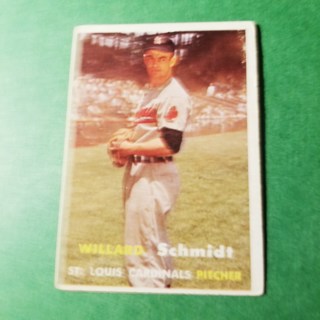 1957 - TOPPS BASEBALL CARD NO. 206 - WILLARD SCHMIDT - CARDINALS