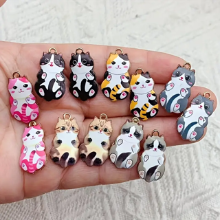 12-PC Cute Cat Charms BNIP