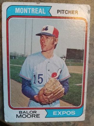 1974 T.C.G. BALOR MOORE MONTREAL EXPOS BASEBALL CARD# 453