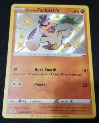 NM Secret Rare Baby Shiny Galarian Farfetchd SWSH Pokemon card TCG