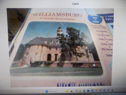 Vintage 1955 Williamsburg Colonial Restoration 3 View Master Discs & cover