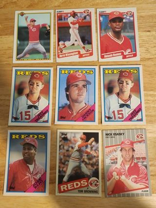 9 card lot Reds