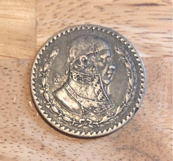1958 Mexico Silver One Peso Coin 