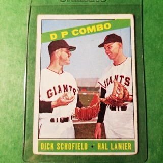 1966 - TOPPS BASEBALL CARD NO. 156 - D P COMBO - GIANTS