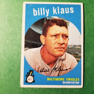 1959 - TOPPS BASEBALL CARD NO. 299 - BILLY KLAUS - ORIOLES - SHARP