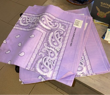 9x purple cotton handkerchiefs